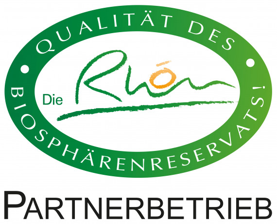 Logo Qualit&auml;tssiegel Rh&ouml;n, Text: Qualit&auml;t des Biosph&auml;renreservats! Die Rh&ouml;n
